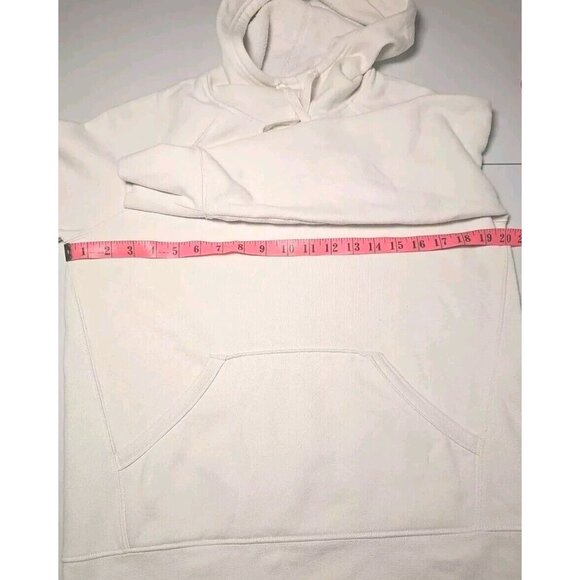 Champion Hoodie Size S White Blue Logo Kangaroo Pouch Long Sleeve Sweatshirt - Picture 6 of 8